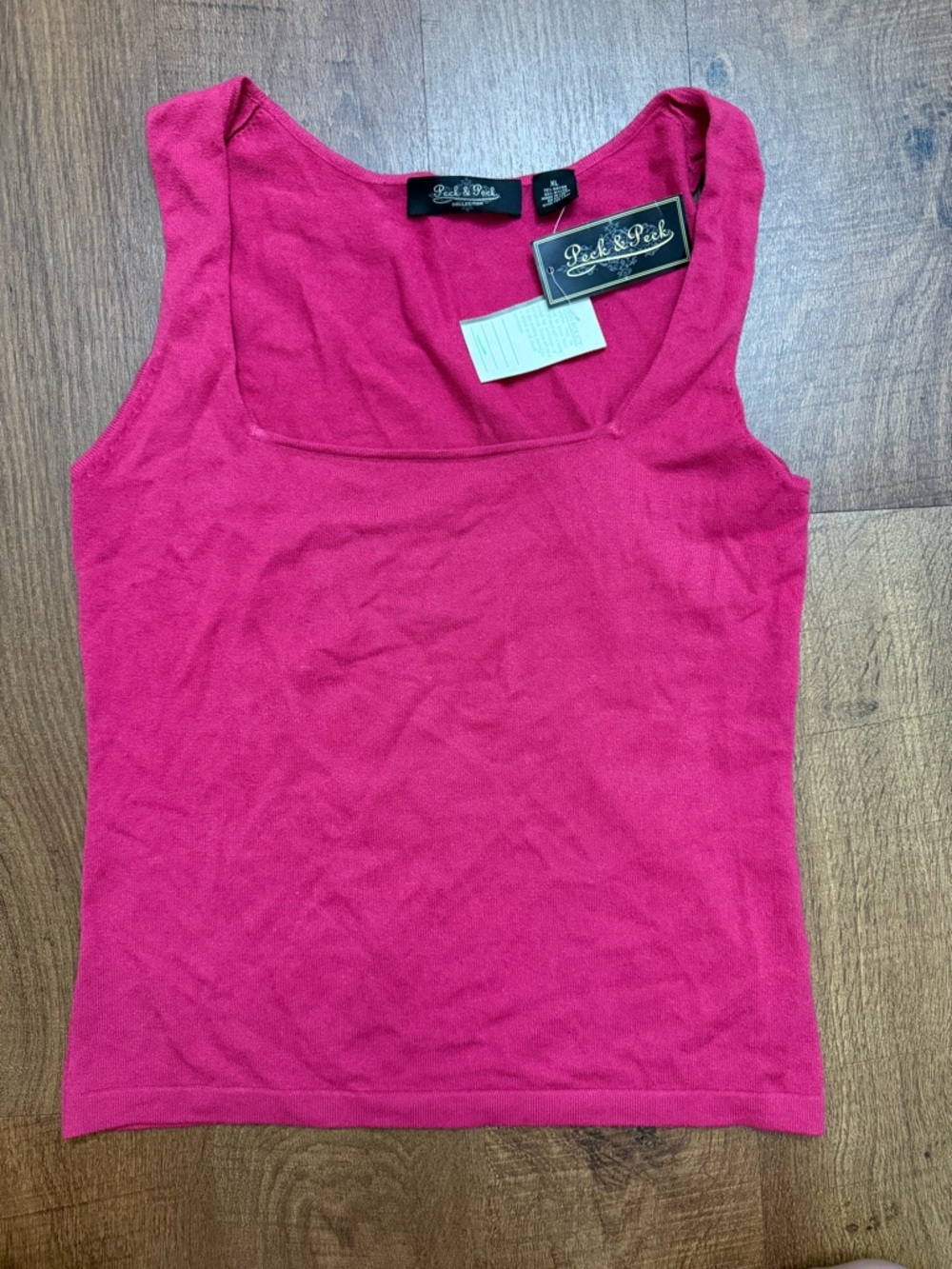 Peck & Peck Hot Pink Scoop Neck Tank Top